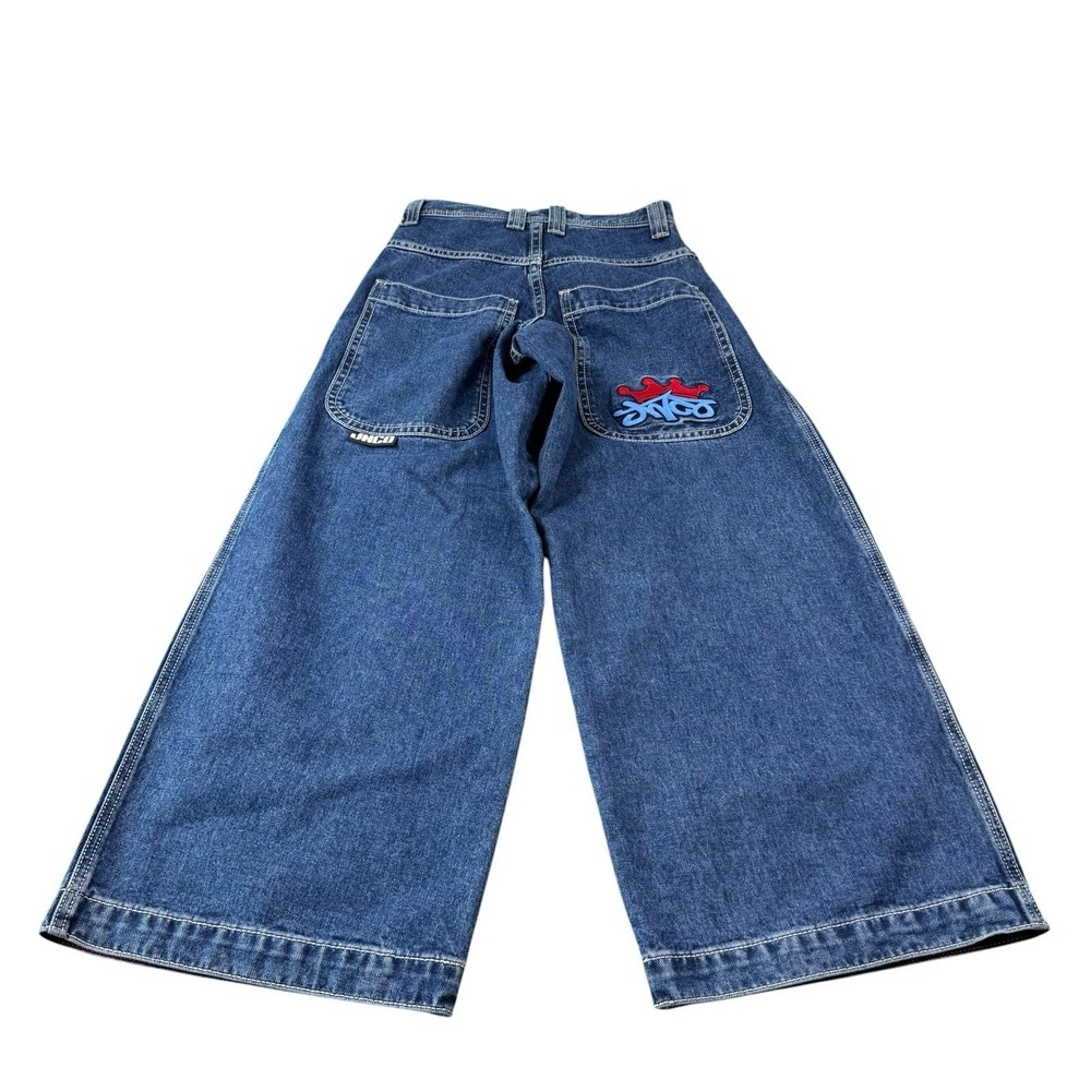 JNCO Twin Cannons Crown Dark Stone Wide Leg Hip Hop Men's Jeans Size 26x30